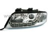 Audi A6 (01-03) фары передние линзовые хромированные, со светодиодной подсветкой, комплект 2 шт.