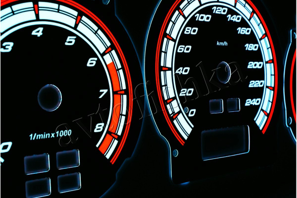 Honda Accord (98-03) светодиодные шкалы (циферблаты) на панель приборов - дизайн 1