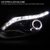 Ford Focus 3 (11-13) тюнинговые фары линзовые с DRL диодной подсветкой черные, 2 шт.