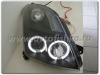 Suzuki Swift (04-) передние линзовые фары черные, со светодиодами, комплект 2 шт.