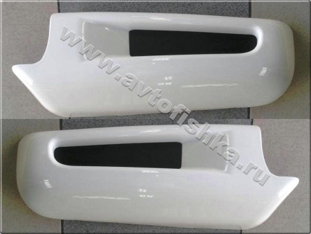 Toyota Land Cruiser 200 (08-) накладка переднего бампера - боковые продолжения кенгурина, пластиковые, комплект 2 шт.