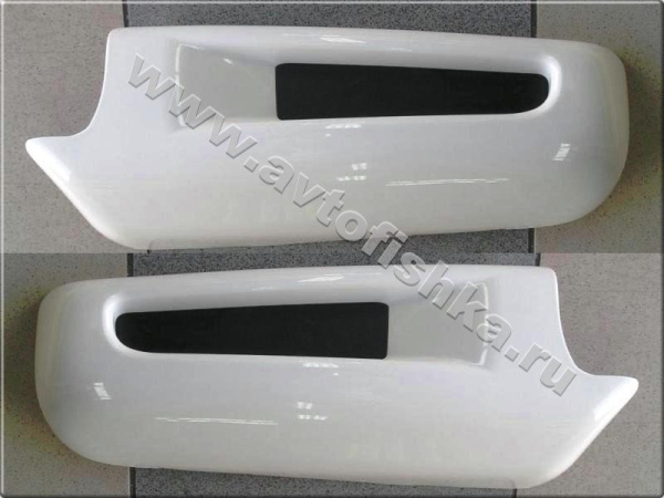 Toyota Land Cruiser 200 (08-) накладка переднего бампера - боковые продолжения кенгурина, пластиковые, комплект 2 шт.
