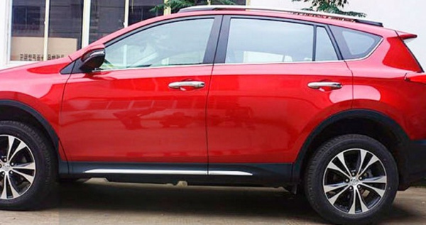 Toyota RAV4 (13–14) Молдинги на низ дверей, 4 части, ABS хром.