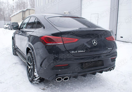 Mercedes-Benz GLE-Klasse C167 рестайлинг 2023 - н.в. Диффузор заднего бампера 5.3 AMG с хром насадками на глушитель