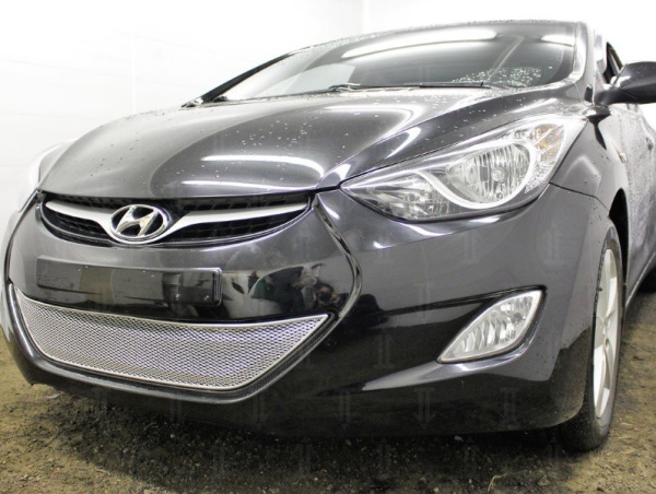 Hyundai Elantra (11–14) Защита радиатора Premium, хром