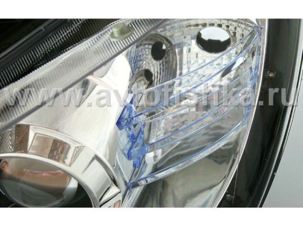 Honda Civic VIII 06- фары передние линзовые хромированные, со светодиодной подсветкой, под корректор, комплект 2 шт.