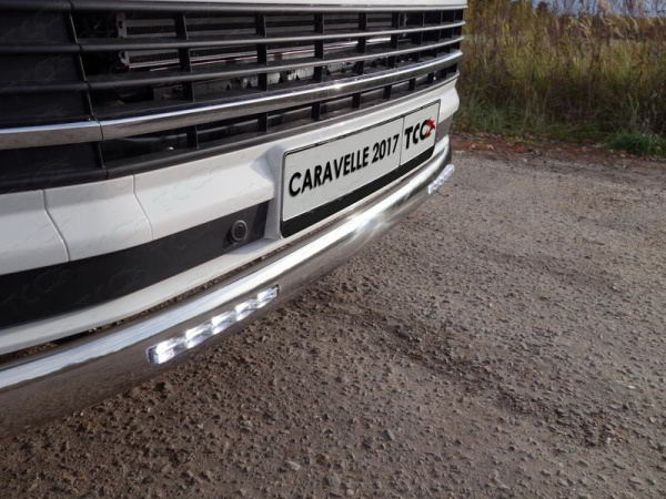 Volkswagen Transporter; Caravelle (15–) Защита передняя нижняя (овальная с ДХО) 75х42 мм