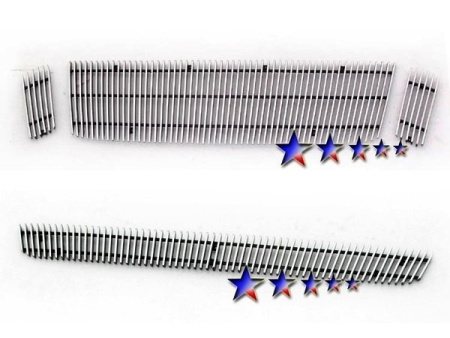 Ford Explorer Sport Truck (06-) накладки на решетки радиатора и переднего бампера алюминиевые, горизонтальный дизайн, комплект - 4 шт.