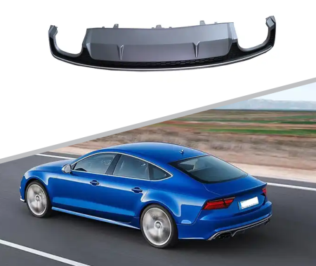 Диффузор S7 для Audi A7 штатная версия 2016-2018