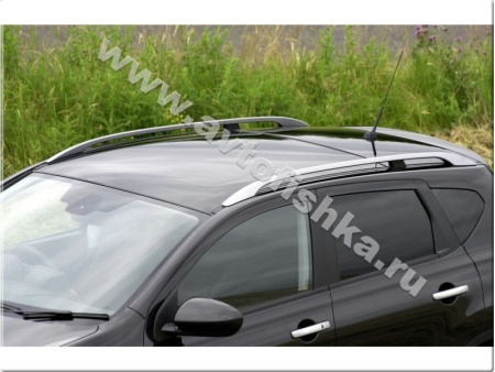 Nissan Qashqai (06-) рейлинги продольные на крышу, алюминиевые серебристые, комплект.