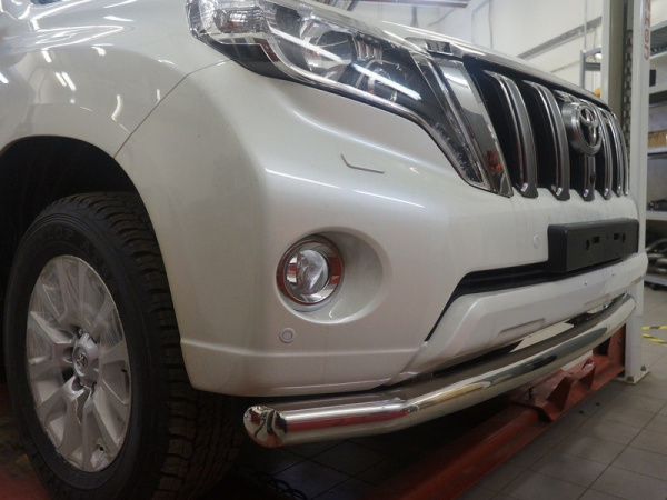 Toyota Land Cruiser Prado (13–) Защита переднего бампера одинарная d 76 мм, нерж.