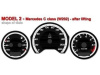 Mercedes W202 C class 1995-2000 светящиеся шкалы приборов - накладки на циферблаты панели приборов, дизайн № 2