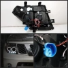 Nissan Pathfinder III, Navara (2005-2010) передние фары линзовые хром, с ДХО и ангельскими глазками