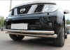 Nissan Pathfinder (05-) двойная защита переднего бампера, труба 76/63 мм