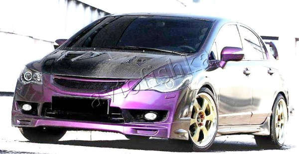 Honda Civic 4D 8 (09 – 12) юбка переднего бампера "MUGEN Style"