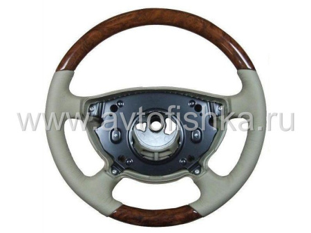 Mercedes W211, W463 G class (2002-2006) руль классический серая кожа - дерево орех, Elegance