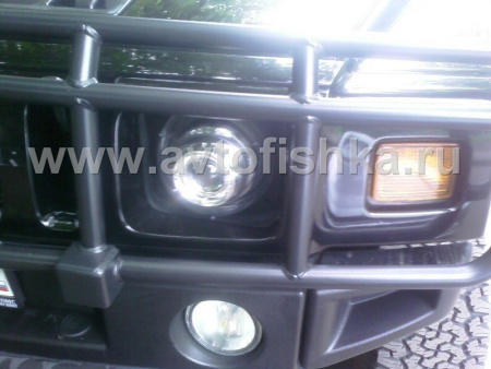Hummer H2 (02-08) фары передние линзовые черные (диаметр 7"), без ксенона, комплект 2 шт. (XP6024)