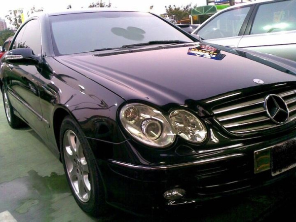 Mercedes CLK W208 (98-02) фары передние линзованные хромированные, со светящимися ободками, с электрокорректором, комплект 2 шт.