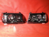 Toyota Land Cruiser 100 (98-05) фары передние черные матовые, с совмещенными поворотниками, комплект 2 шт.