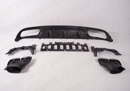 Mercedes-Benz C-Klasse W205 Coupe 2014 - 2018 Диффузор с насадками хром 6.3 AMG