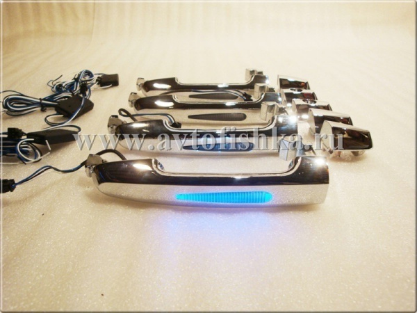 Toyota ручки дверей хромированные с подсветкой снаружи, комплект 4 шт.