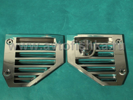 Hummer H2 (02-08) решетки дефлекторов передних крыльев, под антенну, хромированный пластик