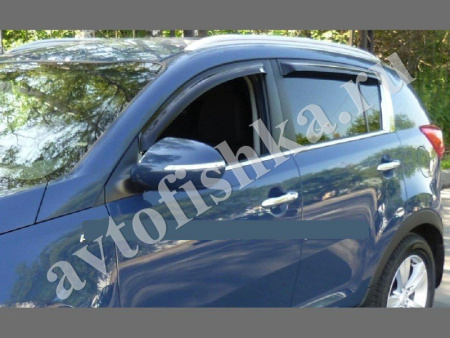 Дефлекторы боковых окон EGR 4 части темные Kia Sportage 2010-