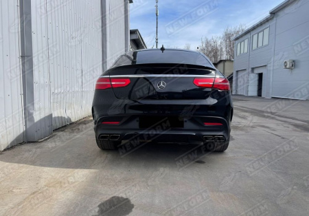 Mercedes-Benz GLE-Klasse C292 2015 - 2019 Диффузор заднего бампера 6.3 AMG с черными насадками на глушитель
