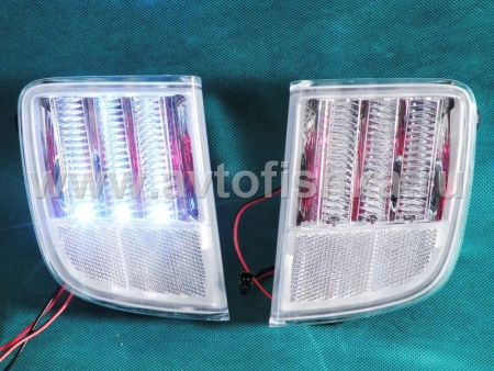 Toyota Land Cruiser 200 (08-) фонари заднего бампера светодиодные хромированные, комплект 2 шт.
