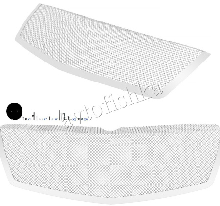 Cadillac Escalade, Escalade EXT, ESV (07-) решетка радиатора из нержавеющей стали, сетка, тонированный хром, классический дизайн