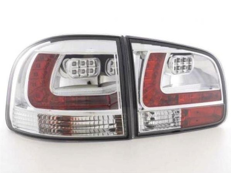 Volkswagen Touareg 7L (2002-2010) задние полностью хромированные фонари со светодиодами, в комплекте левый и правый