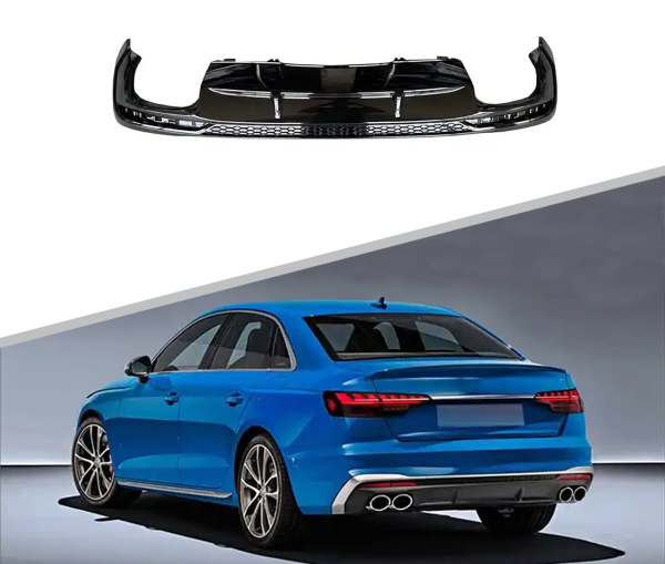 Черный диффузор S4 для Audi A4 2020-2022 S-line