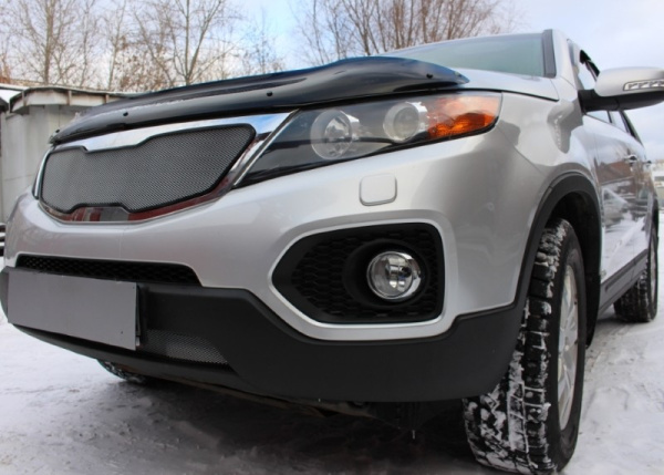 Kia Sorento (10–12) Защита радиатора, хром, низ