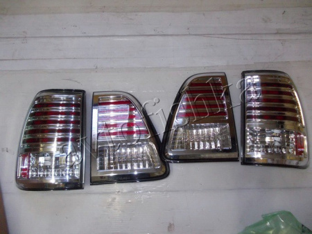 Toyota Land Cruiser 100 (98-03) фонари задние светодиодные хромированные, комплект лев.+прав.