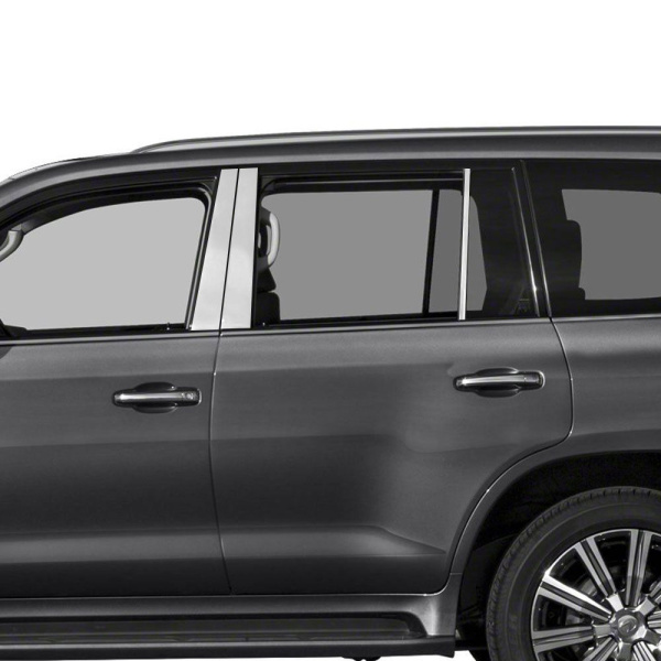 Lexus LX 570 (15-) накладки на стойки дверей из нержавеющей стали, 8 предмета