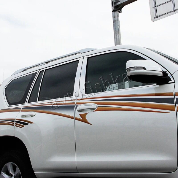 Toyota Land Cruiser 200 (08-20) накладки на окна, молдинги из нержавеющей стали