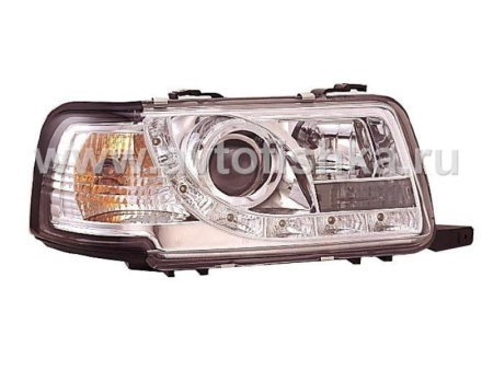 Audi 80 B4 (91-95) фары передние линзовые хромированные со светодиодной подсветкой