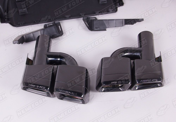 Mercedes-Benz S-Klasse W221 2005 - 2009 Диффузор с черными насадками 6.3 AMG