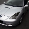 Toyota Celica 2000-2005 фары линзованные передние черные, с DRL ходовыми огнями