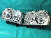 Jeep Grand Cherokee (04-07) фары передние линзовые хромированные, со светящимися ободками CCFL и светодиодами, комплект 2 шт.