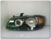 Nissan Almera II N16 (00-06) фары передние линзовые черные, со светящимися ободками, комплект 2 шт.