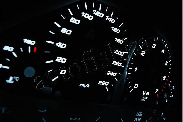 Mercedes W203 С (04-07) светодиодные шкалы (циферблаты) на панель приборов - дизайн 3