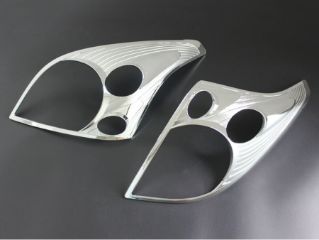 Toyota Land Cruiser Prado 120 (02-09) накладки передних фар хромированные, комплект 2 шт.