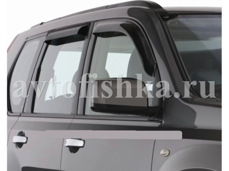 Дефлекторы боковых окон 4 части темные Nissan X-Trail 2007-