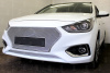 Hyundai Solaris (17–) Защита радиатора Premium, хром, низ