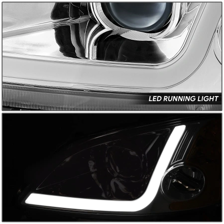 Honda Civic (01-03) 2, 4 дв. фары передние линзовые хромированные, со светящимися ободками, комплект 2 шт.