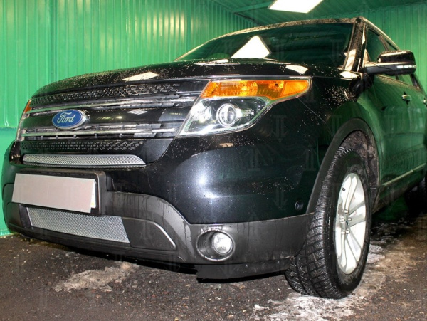 Ford Explorer (12–15) Защита радиатора Premium, хром, низ