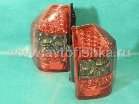 Mitsubishi Pajero 3 (2003-2006) фонари задние светодиодные красно-тонированные, комплект 2 шт.