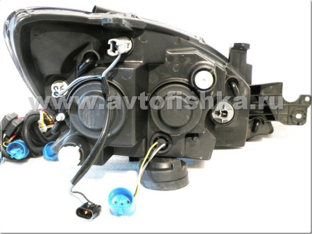 Mitsubishi Lancer (03-06) фары передние линзовые хромированные, с белым рефлектором, комплект 2 шт.