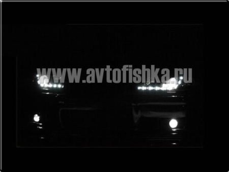 Volkswagen Golf 3 (92-98) фары передние линзовые хромированные, с нижней светодиодной подсветкой, комплект 2 шт.